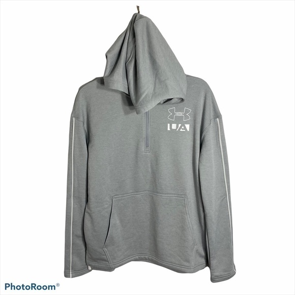 Under Armour Hooded Sweatshirt Large Youth Gray - Picture 1 of 7